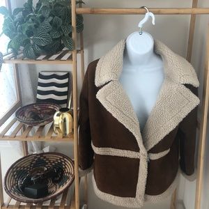 Art Class Brown and Tan Shearling Jacket - Youth XL 12/14